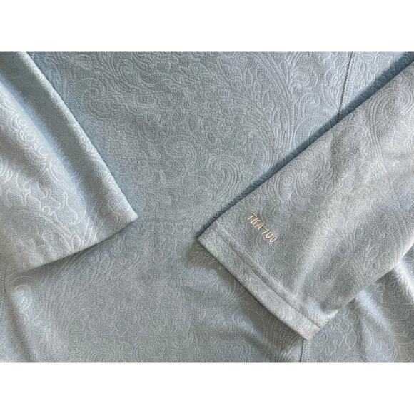 The North Face TKA 100 1/4 Zip Floral Jacket SIZE LARGE‎ Light Blue - Picture 6 of 10